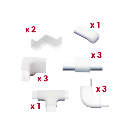 THORSMAN - TMK-0812-ACC - Kit de Accesorios Para la Canaleta TMK0812, El Paquete Incluye 13 Piezas en Total, Son 2 Esquineros Exteriores, 3 Esquineros