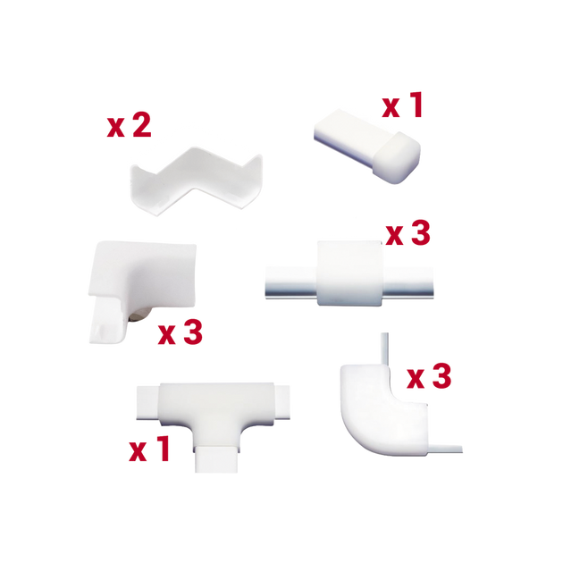 THORSMAN - TMK-0812-ACC - Kit de Accesorios Para la Canaleta TMK0812, El Paquete Incluye 13 Piezas en Total, Son 2 Esquineros Exteriores, 3 Esquineros