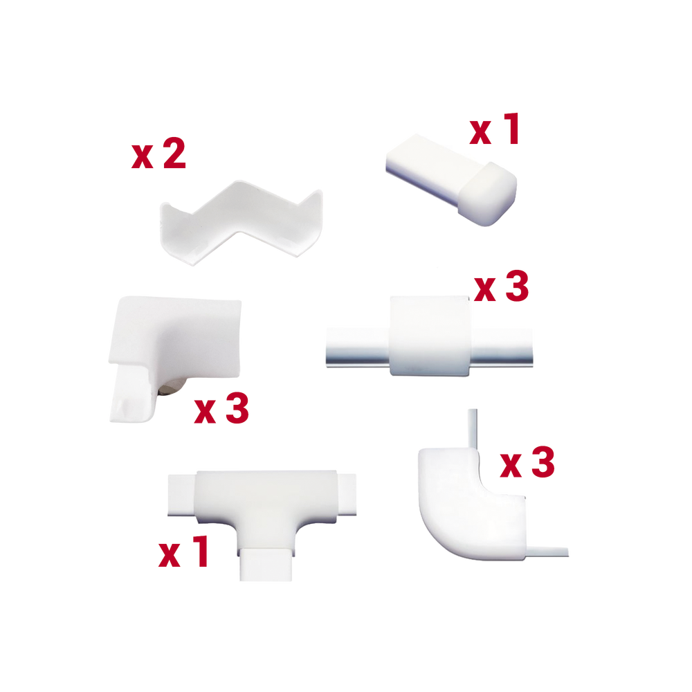 THORSMAN - TMK-0812-ACC - Kit de Accesorios Para la Canaleta TMK0812, El Paquete Incluye 13 Piezas en Total, Son 2 Esquineros Exteriores, 3 Esquineros