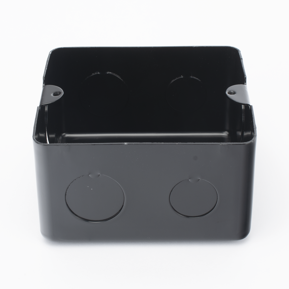 Caja de Registro / Acero Galvanizado 1.45-1.50mm / 10x10 cm (3.94x3.94 in) / Incluye Tapa y Tornillos / Negro | SIERRA STORE