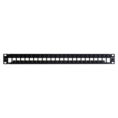 Patch Panel TERA-MAX Blindado de 24 Puertos, Modular (Vacío), Plano, Color Negro, 1UR - SIEMON