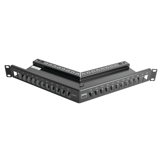 SIEMON TMPNLZA2401 - Patch Panel / 24 Puertos Modulares / Diseño Angulado / Blindado / 1UR / 19" | SIERRA STORE