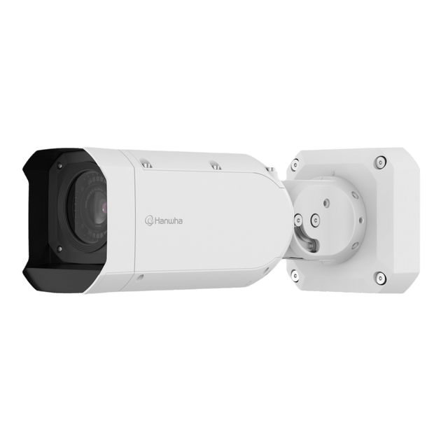 HANWHA VISION - TNO-A26081 - Camara IP Tipo Bala Ultra Resolución 26MP IA / Lente Varifocal 55-250mm / IP66-IP67-NEMA4X / PoE++ / Detección de Movimientos Avanzada