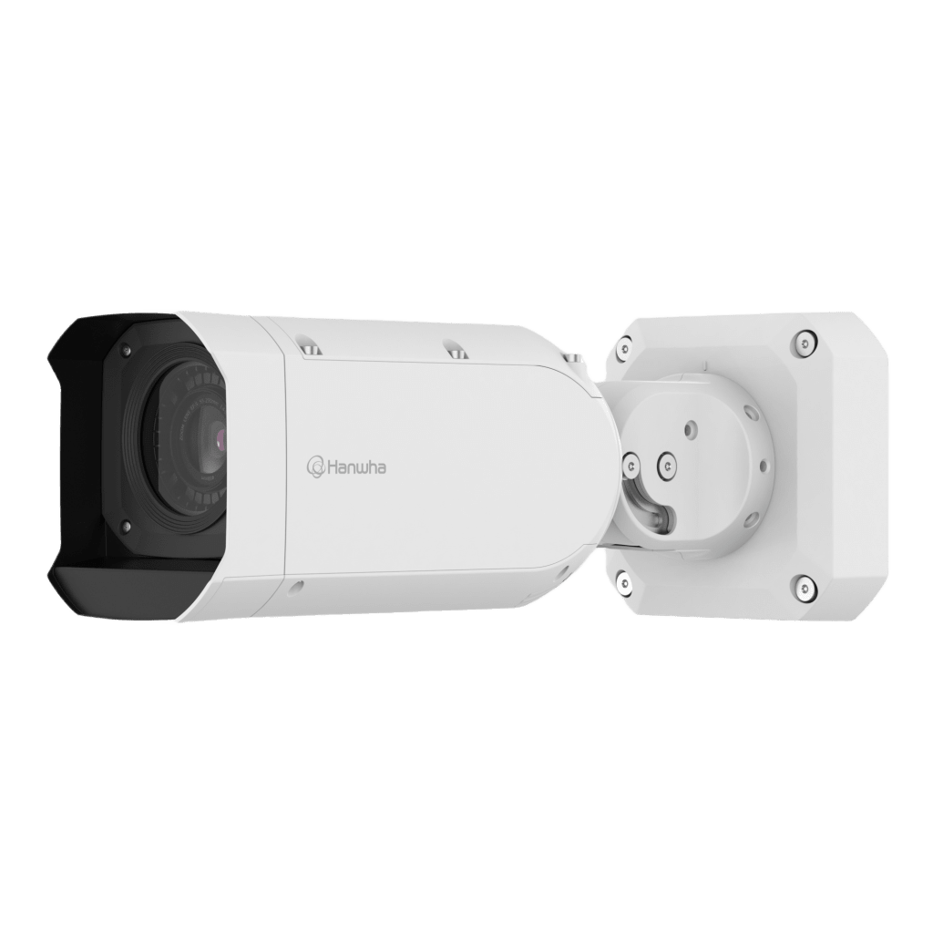 HANWHA VISION - TNO-A26081 - Camara IP Tipo Bala Ultra Resolución 26MP IA / Lente Varifocal 55-250mm / IP66-IP67-NEMA4X / PoE++ / Detección de Movimientos Avanzada