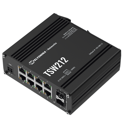 Switch Industrial Administrable L2, 8 puertos GE + 2 SFP, Soporta Profinet - TELTONIKA