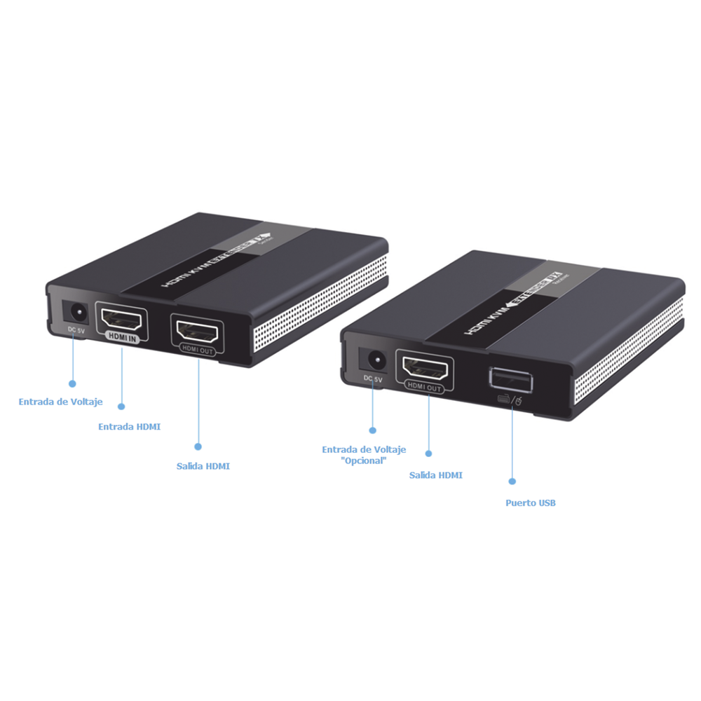 Kit extensor KVM ( Teclado, video, Mouse ) HDMI 1080P @ 60 Hz, 60 metros con cable CAT5e/6 | SIERRA STORE
