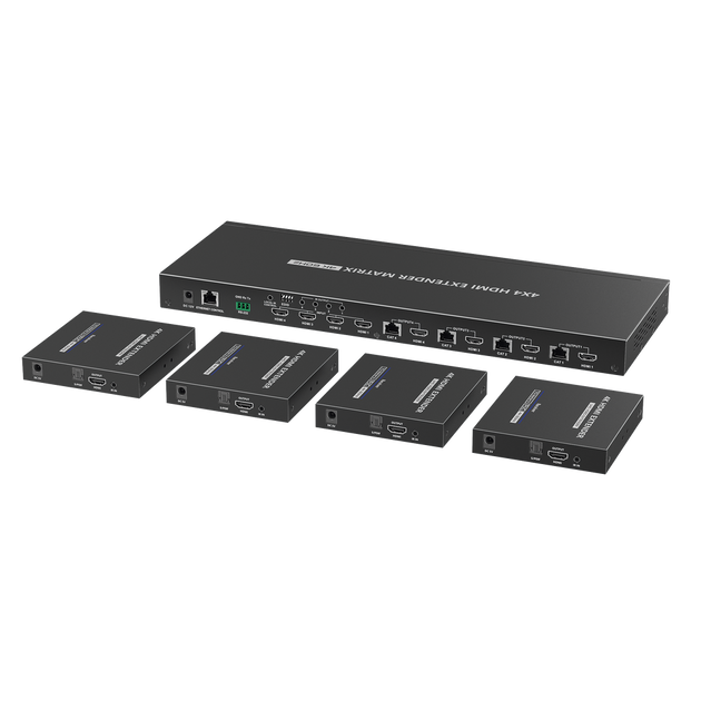 MATRICIAL Y EXTENSOR DE VIDEO HDMI 4 x 4 / 4 Entradas HDMI / 4 Salidas HDMI Loop / 4 Salidas RJ45 para Extender la señal 70 metros por | SIERRA STORE