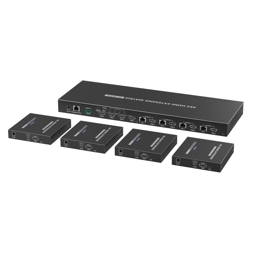 MATRICIAL Y EXTENSOR DE VIDEO HDMI 4 x 4 / 4 Entradas HDMI / 4 Salidas HDMI Loop / 4 Salidas RJ45 para Extender la señal 70 metros por | SIERRA STORE