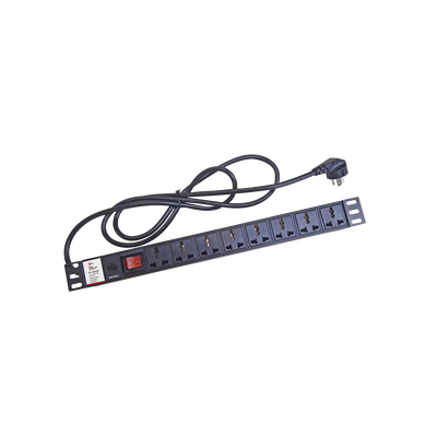 Protector de 120 Vca con 8 contactos de alimentación en color negro para aplicaciones en Rack - TXPRO