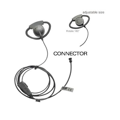 Micrófono de solapa con gancho auricular ajustable en forma de D para radios MOTOROLA MOTOTRBO XPR6500/XPR6550/DGP4150/DGP...
