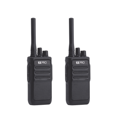 Par de radios analógicos, listos para utilizarse, operan en UHF 400-470 MHz de 2 watts de potencia. ¡PRECONFIGURADOS! - TXPRO