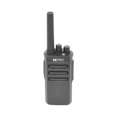 Radio Portátil VHF, 5W de Potencia, Scrambler de Voz, Alta Cobertura, 136-174 MHz, 16 canales preconfigurados TXPRO - Vista 2
