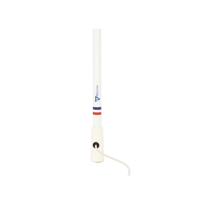 Antena marina VHF en fibra de vidrio en rango de 156 a 163 MHz, Incluye 10 metros de cable y conector PL-259 macho. - TXPR...
