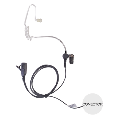 Micrófono - audífono de solapa con tubo acústico transparente para KENWOOD PKT23K con tubo acústico de PU (grado médico) -...