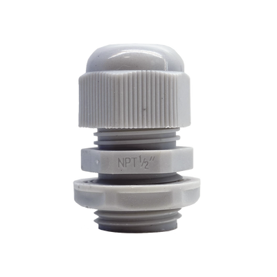 Conector Plástico Blanco Tipo Glándula para Rosca NPT 1/2" - TXPRO