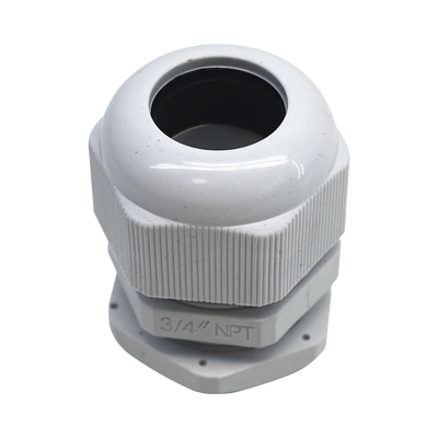 Conector Plástico Blanco Tipo Glándula para Rosca NPT 3/4" - TXPRO