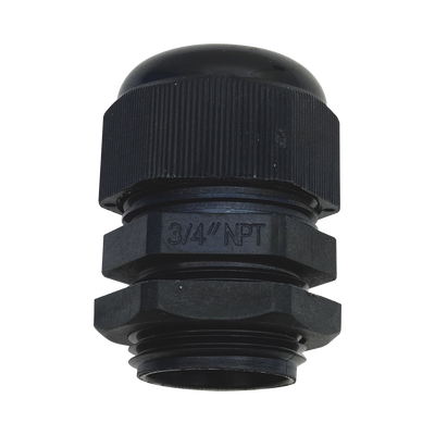 Conector Plástico Negro Tipo Glándula para Rosca NPT 3/4" TXPRO - Vista 2