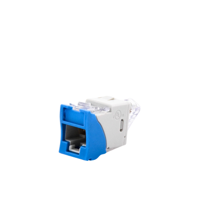 Jack UltraMAX Cat6, UTP, Montaje Híbrido en Placa de Pared (Plano y Angulado), Color Azul, Punch Down SIEMON - Vista 2