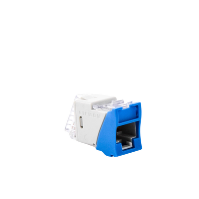 Jack UltraMAX Cat6, UTP, Montaje Híbrido en Placa de Pared (Plano y Angulado), Color Azul, Punch Down SIEMON - Vista 3