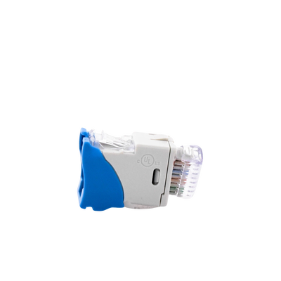 Jack UltraMAX Cat6, UTP, Montaje Híbrido en Placa de Pared (Plano y Angulado), Color Azul, Punch Down SIEMON - Vista 5