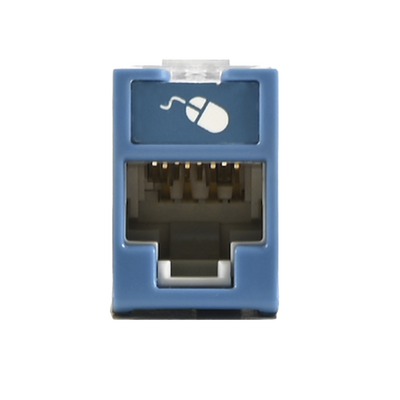 Jack UltraMAX Cat6, UTP, Montaje Híbrido en Placa de Pared (Plano y Angulado), Color Azul, Punch Down - SIEMON