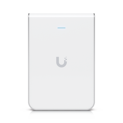 Access Point UniFi U6 In Wall/Montaje p/pared, WIFI 6 2.4 Y 5 Ghz, hasta 5.3 Gbps, 1 pto PoE In, 4 ptos secundarios (1 PoE...
