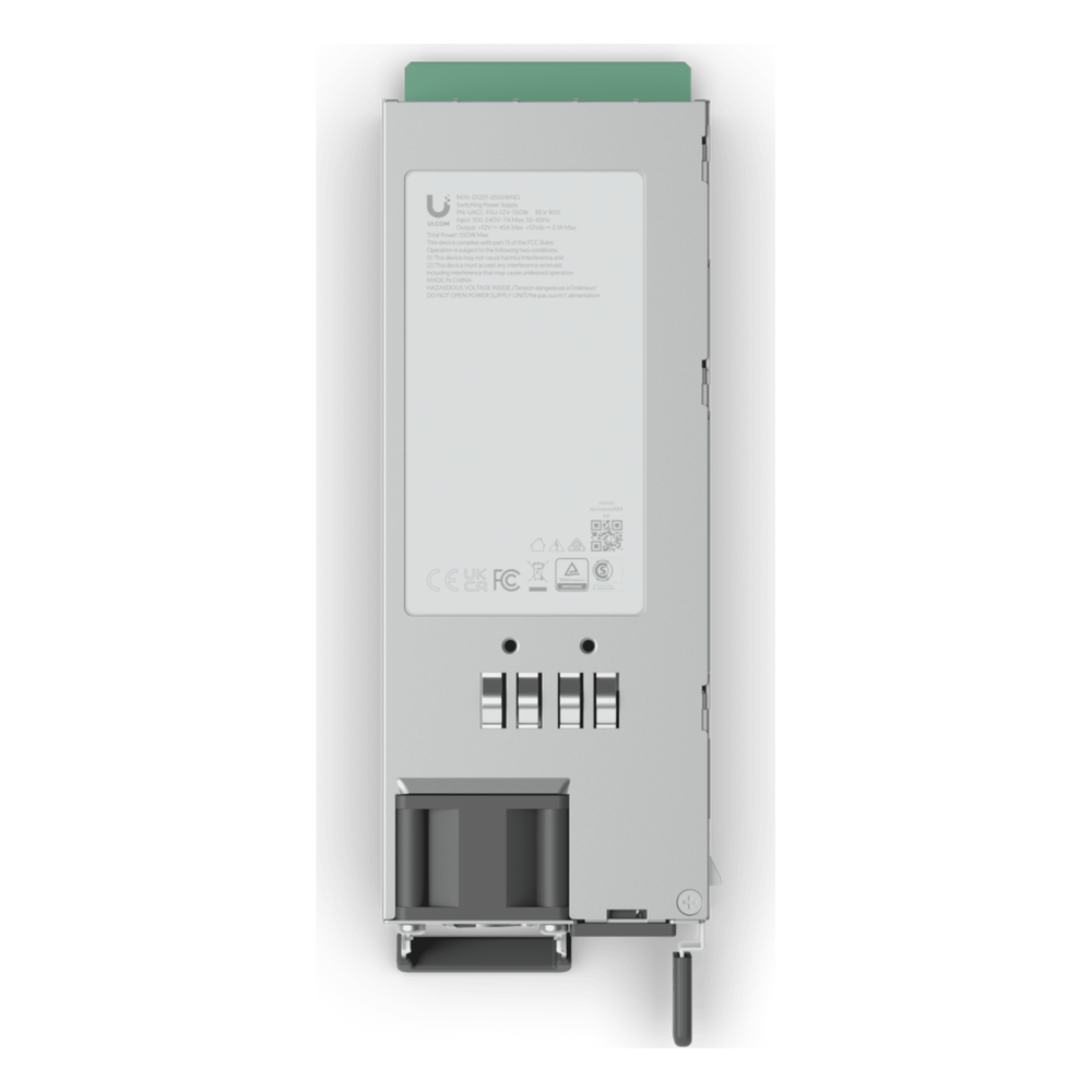 UBIQUITI - UACC-PSU-12V-550W - UniFi Enterprise Fuente de Alimentación 550W / 12V / 45A / Acero SGCC / C14 Conector / Cumple NDAA / Certificaciones CE, FCC, IC