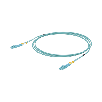 Jumper de Fibra Óptica Multimodo LC-LC Duplex 10 G, 50/125 OM3, Color Aqua, 3 Metros (9.84 Pies) - UBIQUITI