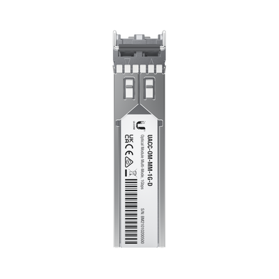 UFiber Módulo SFP, transceptor MiniGibic MultiModo 1.25 Gbps, distancia 550m, conectores LC, paquete de 2 piezas - UBIQUITI