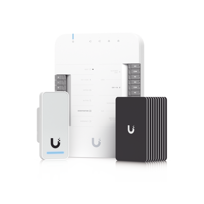 UniFi Access Kit de Inicio Gen 2, Incluye Hub para conexiones, lector NFC y movimiento / 10 tarjetas de acceso / sistema c...