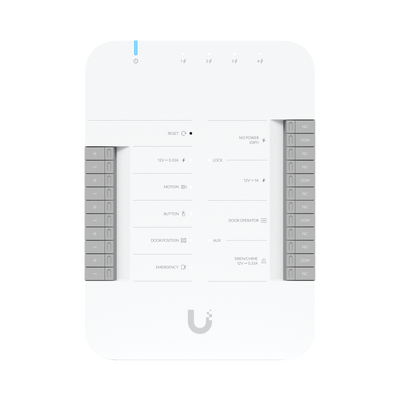 UniFi Access Hub Door, puede conectar 2 lectores y 2 cámaras (no incluidos) para controlar solo una puerta / 2 terminales ...