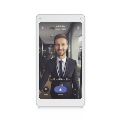 UniFi Intercom Viewer, monitor que se vincula a UA-INTERCOM, para visualizar y aperturar, pantalla táctil de 5", energizad...