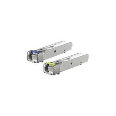 UFiber Módulo SFP, transceptor MiniGibic MonoModo 1.25 Gbps, distancia 3km, un conector LC, incluye 2 tranceptores - UBIQUITI
