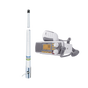 Kit de radio móvil VHF marino modelo UM-385 color blanco y antena marina Shak...