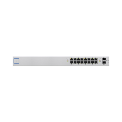 Switch UniFi administrable de 18 puertos (16 Gibabit PoE+ 802.3at/af y pasivo 24V + 2 SFP) 150 Watts - UBIQUITI