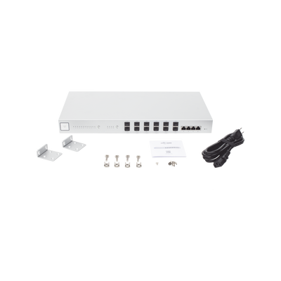 UniFi Switch 16 XG, Capa 2 de 12 puertos SFP+ 10 Gb + 4 puertos 10G Base-T (RJ-45) UBIQUITI - Vista 6