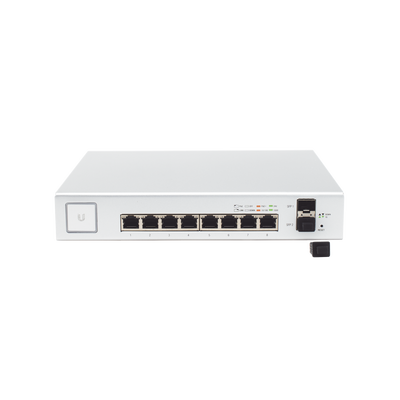 Switch UniFi Administrable de 8 Puertos Gigabit PoE+ 802.3at/af y PoE Pasivo 24V. UBIQUITI NETWORKS - Vista 2