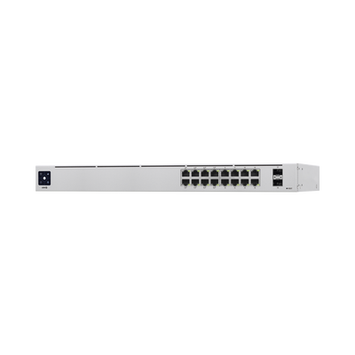 UniFi Switch USW-16-POE Gen2, Capa 2 de 16 puertos (8 puertos PoE 802.3af/at + 8 puertos Gigabit) + 2 puertos 1G SFP, 42W,...