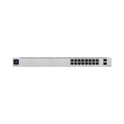 UniFi Switch USW-16-POE Gen2, Capa 2 de 16 puertos (8 puertos PoE 802.3af/at + 8 puertos Gigabit) + 2 puertos 1G SFP, 42W,...