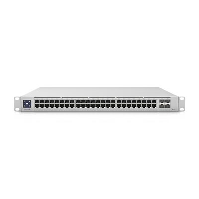 UniFi Switch Enterprise administrable capa 3, 48 puertos 2.5GbE RJ45 POE+, 4 puertos 10G SFP+, 720W, con pantalla táctil d...