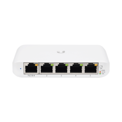 Switch UniFi Administrable Compacto de 5 Puertos 10/100/1000 Mbps, soporta entrada de PoE 802.3af/at - UBIQUITI