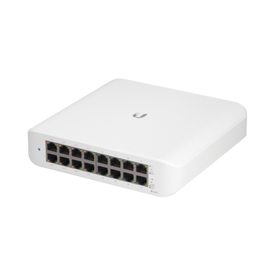 Switch UniFi Lite Administrable PoE de 16 Puertos 10/100/1000 Mbps (8 puertos 802.3af/at), 45 W - UBIQUITI