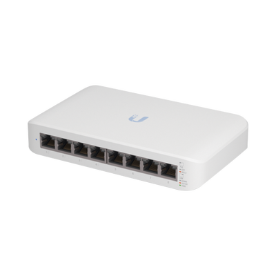Switch UniFi Lite Administrable PoE de 8 Puertos 10/100/1000 Mbps (4 puertos 802.3af/at), 52 W - UBIQUITI