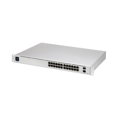 UniFi Switch USW-Pro-24, Capa 3 de 24 puertos Gigabit RJ-45 + 2 puertos 1/10G SFP+, pantalla informativa - UBIQUITI