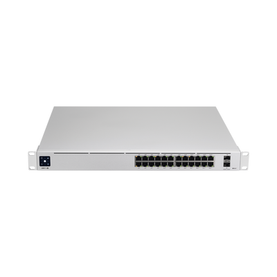 UniFi Switch USW-Pro-24-POE Gen2, con funciones capa 3, de 24 puertos PoE 802.3at/bt + 2 puertos 1/10G SFP+, 400W, pantall...
