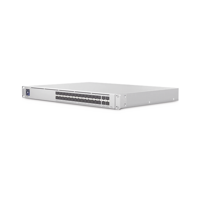 UniFi Switch PRO Aggregation Capa 3 para fibra óptica con 28 puertos SFP+ (10G) y 4 puertos SFP28 (25G), pantalla informat...