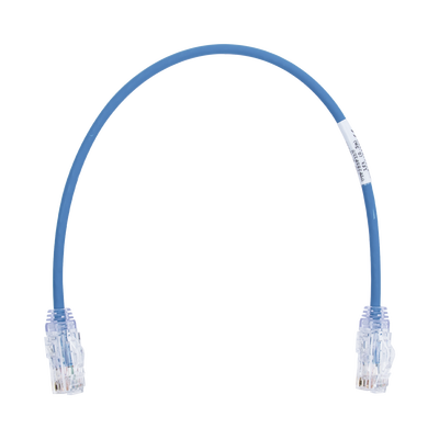 Cable de Parcheo TX6, UTP Cat6, Diámetro Reducido (28AWG), Color Azul, 0.3 Metros (1 Pie) - PANDUIT