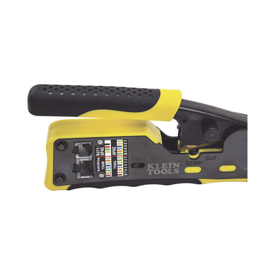 Ponchadora/Pelacables/Cortacables con Matraca para Conectores Pass-Thru RJ45 y Conectores Estándar RJ11/RJ12. KLEIN TOOLS ...