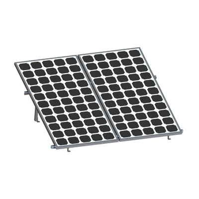 Montaje para 2 Paneles Solares, Riel "8" de 2700mm para Módulos con Espesor de 30-35mm, Velocidad de Viento Máx. 136km/h -...