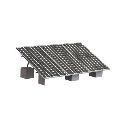 Montaje para 3 Panel Solar, Riel "8" de 4050mm para Módulos con Espesor de 35mm, Velocidad de Viento Máx. 136km/h (20° a 4...